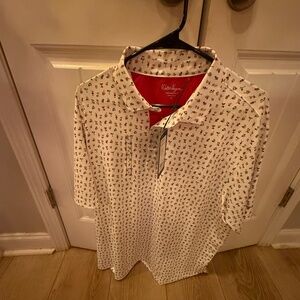 Size XL NWT Walter Hagan Golf Polo Shirt Cocktail Bourbon Print